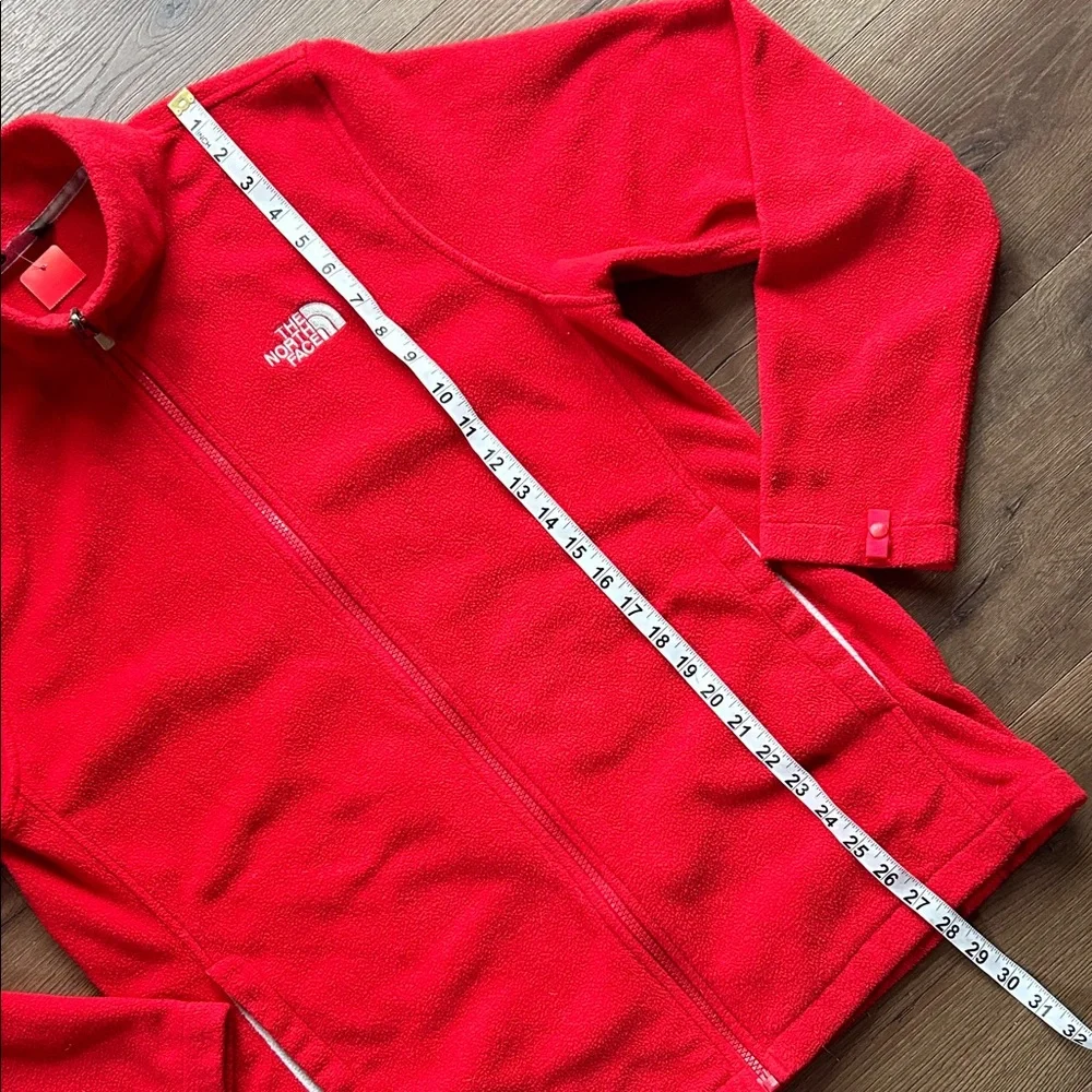 The North Face Bright Red Full-Zip Fleece Jacket ! Large
